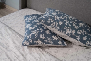 Ardesto Bedding set 1.5 Gloria, sateen, duvet cover160x220cm, bed sheet 160x220cm, pillowcases (2) 50x70cm, 100% cotton, flowers blue
