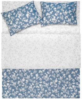 Ardesto Bedding set 1.5 Gloria, sateen, duvet cover160x220cm, bed sheet 160x220cm, pillowcases (2) 50x70cm, 100% cotton, flowers blue