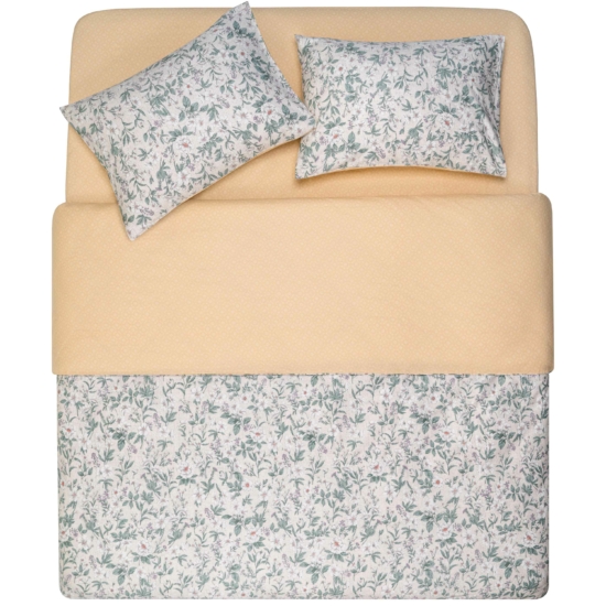 Ardesto Bedding set 2.0 Gloria, sateen, duvet cover 200x220cm, bed sheet 230x240cm, pillowcases (2) 50x70cm, 100% cotton, flowers powder