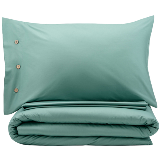 Ardesto Bedding set 2.0 Mix&Match, sateen, duvet cover 200x220cm, bed sheet 240x260cm, pillowcases (2) 50x70cm, 100% cotton, green