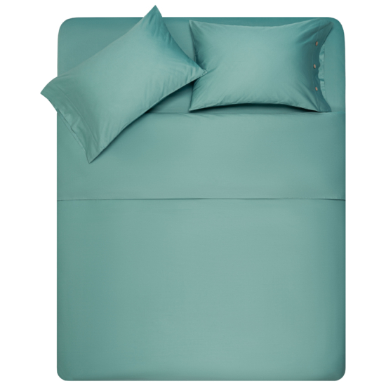 Ardesto Bedding set 2.0 Mix&Match, sateen, duvet cover 200x220cm, bed sheet 240x260cm, pillowcases (2) 50x70cm, 100% cotton, green