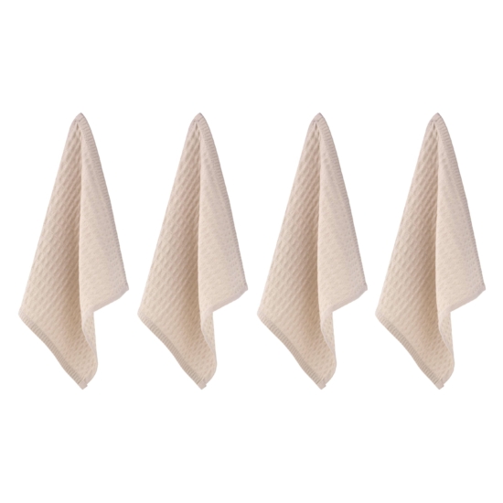 Ardesto Kitchen towel set Pique 30x30cm, 4pcs, 100% cotton, milk