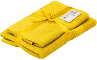 Набір рушників махрових Ardesto Essence 50х90см, 70х140см, 2шт, 100% бавовна, жовтий