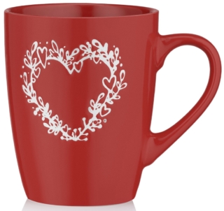 Чашка Ardesto Heart, 320мл, кераміка, червоний