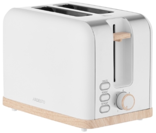 Тостер Ardesto Wood Modern, 800Вт, метал, 2 слоти, білий