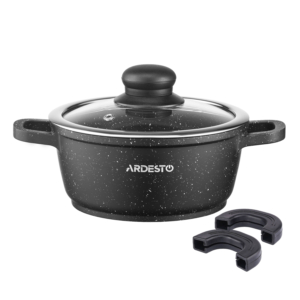 Кастрюля со стеклянной крышкой Ardesto Gemini Anzio, 1.2л, алюминий, черный