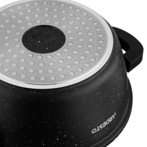 Ardesto Casserole with glass lid Gemini Anzio, 1.8l, aluminium, black