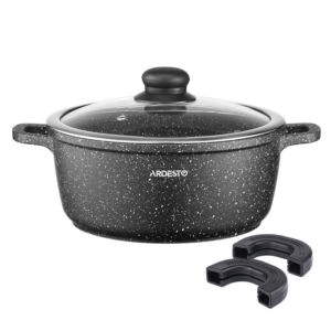 Каструля зі скляною кришкою Ardesto Gemini Anzio, 5л, алюміній, чорний