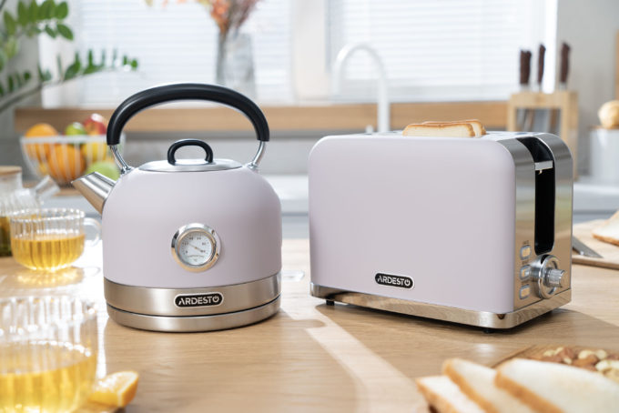 Ardesto toaster Lilac Dream, 800W, metal, 2 slots, purple+silver