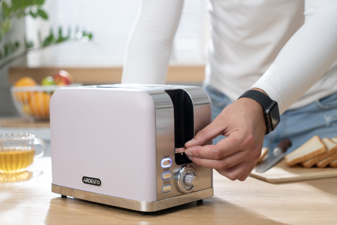 Ardesto toaster Lilac Dream, 800W, metal, 2 slots, purple+silver