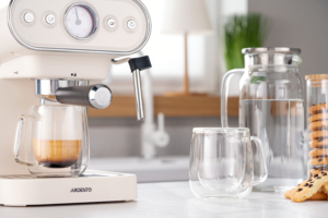 Double wall mug set with handles ARDESTO, 250ml, 2pcs, borosilicate glass, transparent