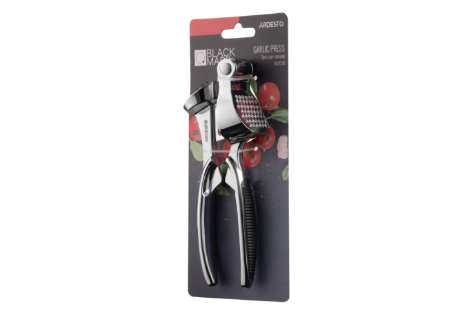 Ardesto Garlic Press Black Mars, 17cm, zinc alloy, plastic, black