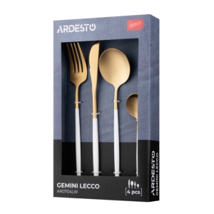 Набор столовых приборов Ardesto Gemini Lecco, 4 прибора, нержавеющая сталь, золотисто-белый