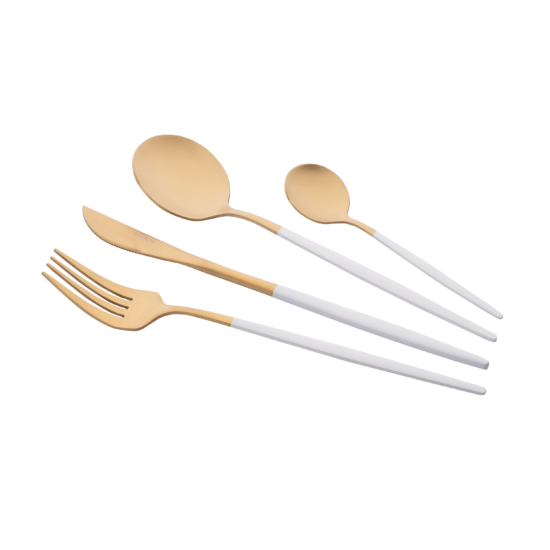 Набор столовых приборов Ardesto Gemini Lecco, 4 прибора, нержавеющая сталь, золотисто-белый