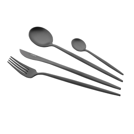 Набор столовых приборов Ardesto Black Mars Trento, 4 прибора, нержавеющая сталь, черный