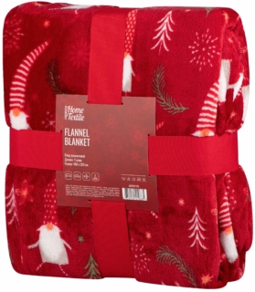 Плед Ardesto Christmas Flannel, 160х200см, 100% полиэстер, гномы