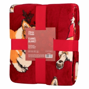 Плед Ardesto Christmas Flannel 160х200см, 100% поліестер, різдвяні коргі