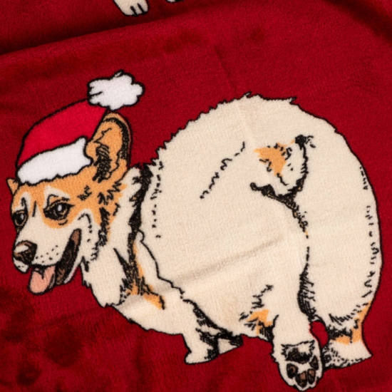 Плед Ardesto Christmas Flannel 160х200см, 100% поліестер, різдвяні коргі