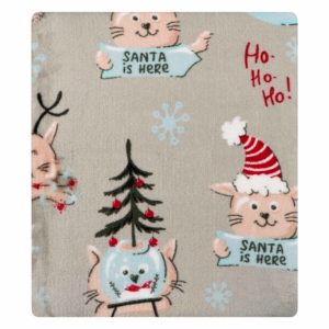 Плед Ardesto Christmas Flannel 160х200см, 100% поліестер, різдвяні котики