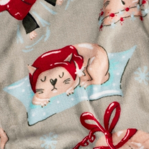 Плед Ardesto Christmas Flannel 160х200см, 100% поліестер, різдвяні котики