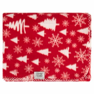 Ardesto Christmas Fleece blanket 130x160cm, 100% polyester, snow flake tree