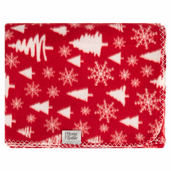Ardesto Christmas Fleece blanket 130x160cm, 100% polyester, snow flake tree