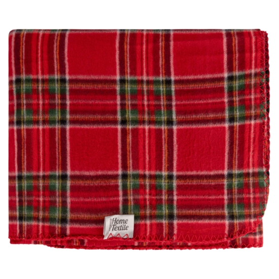 Плед Ardesto Christmas Fleece 130×160см, 100% поліестер, клітинка, червоний