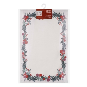 Салфетка сервировочная Ardesto Christmas Happy Holidays 30х45см, 90% полиэстер, 10% хлопок, белый венок
