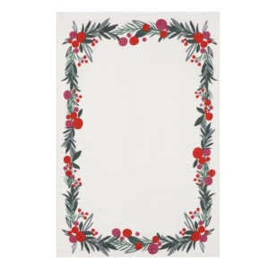 Салфетка сервировочная Ardesto Christmas Happy Holidays 30х45см, 90% полиэстер, 10% хлопок, белый венок