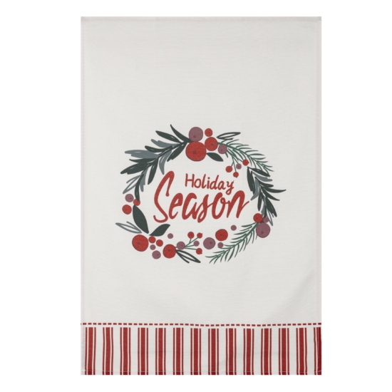 Набор полотенечек для кухни Ardesto Christmas Happy Holidays 45х65см, 2шт,  90% полиэстер, 10% хлопок, красно-белый