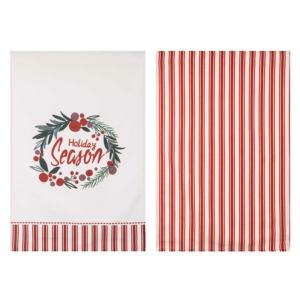 Набор полотенечек для кухни Ardesto Christmas Happy Holidays 45х65см, 2шт,  90% полиэстер, 10% хлопок, красно-белый