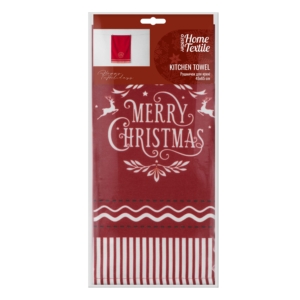 Полотенечко для кухни Ardesto Christmas Happy Holidays 45х65см, 90% полиэстер, 10% хлопок, красный