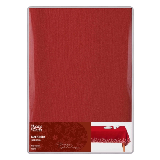 ARDESTO Tablecloth Happy Holidays 120х140cm, 90% polyester, 10% cotton, red