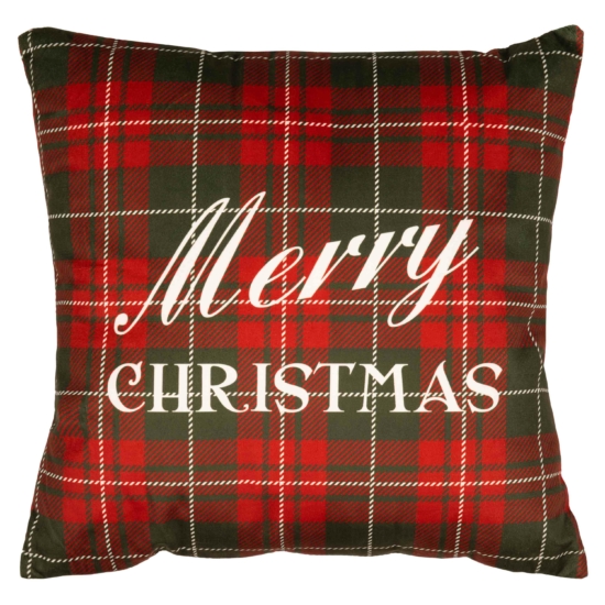 Подушка декор. Ardesto Christmas Happy Holidays 45х45см, 100% полиэстер, клетка зелено-красная