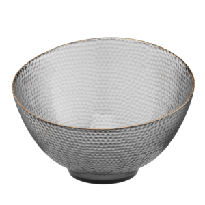 Ardesto Bowl Commelina, 22cm, glass, gray