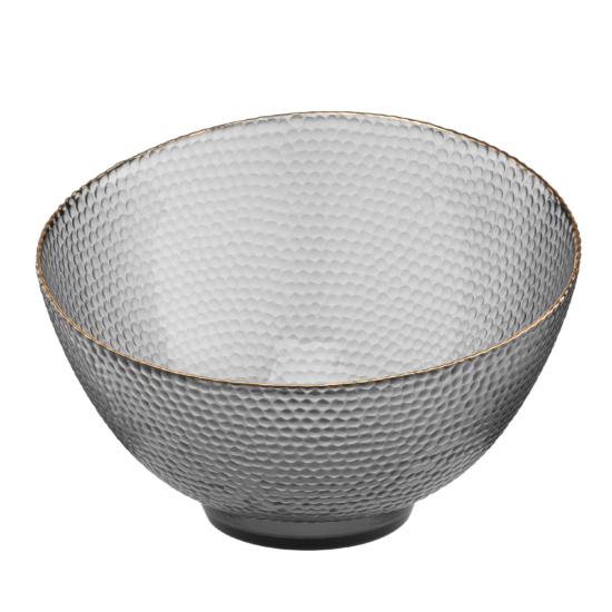 Ardesto Bowl Commelina, 22cm, glass, gray