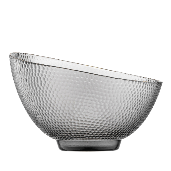Ardesto Bowl Commelina, 22cm, glass, gray