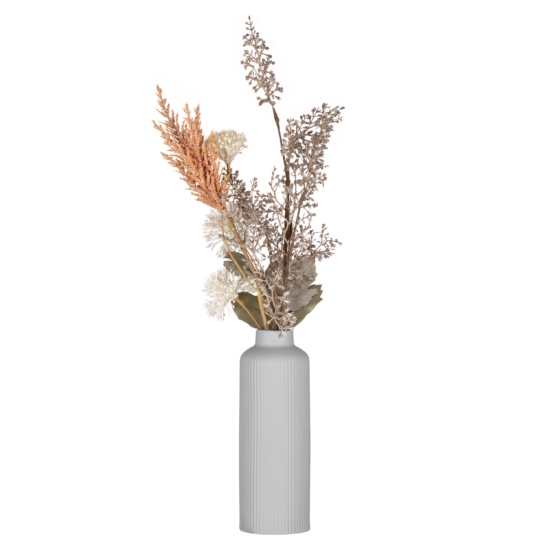 Ardesto Vase Liguria, 8х22.7cm, porcelain, gray