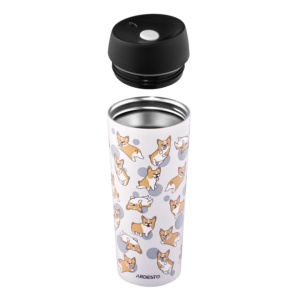 Термочашка Ardesto Coffee Time Corgi 450мл, нержавеющая сталь, серый