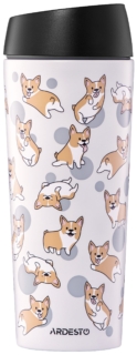 Термочашка Ardesto Coffee Time Corgi 450мл, нержавеющая сталь, серый