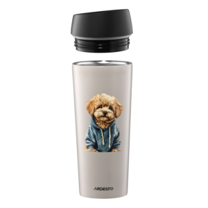 Ardesto Travel mug Coffee Time Maltipoo 450ml, stainless steel, beige