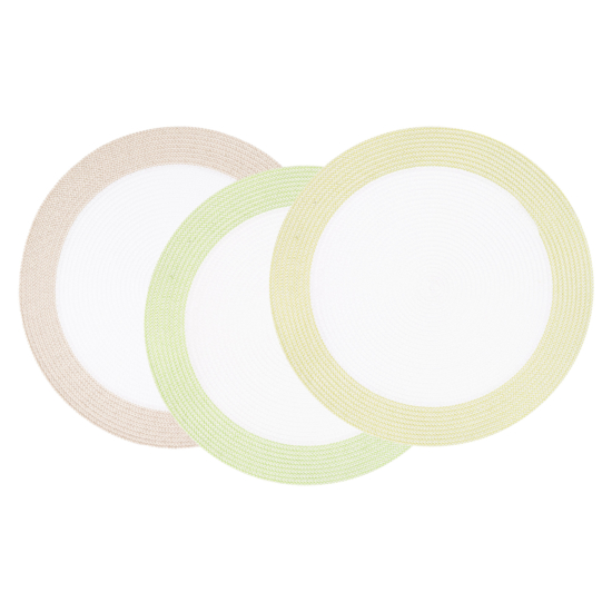 Ardesto Serving mat, 38cm, polypropylene, round, white-green