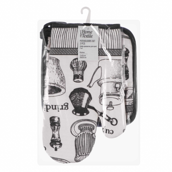 Ardesto Potholder set for kitchen Kitchen 17х28cm, 20х20cm, 90% polyester, 10% cotton