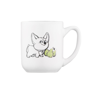 Чашка Ardesto Corgi, 380мл, кераміка, біло-сірий