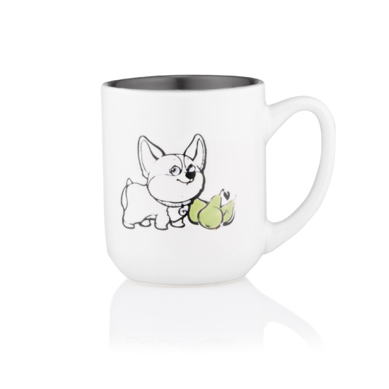 Чашка Ardesto Corgi, 380мл, кераміка, біло-сірий