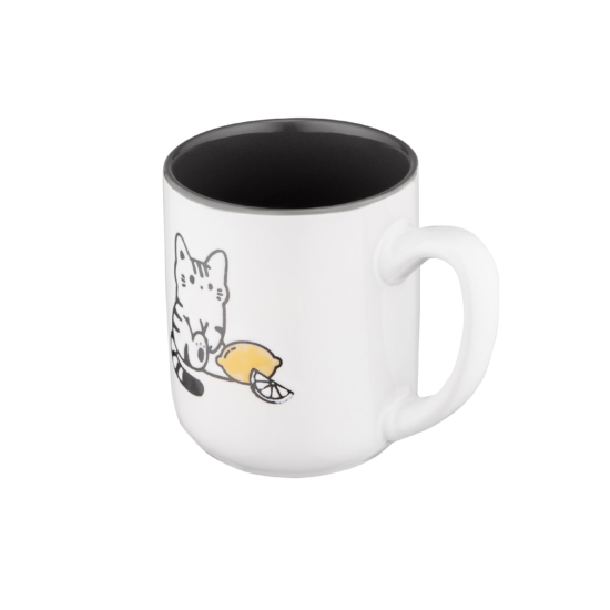 Ardesto Mug Cat, 380ml, ceramic, white-gray