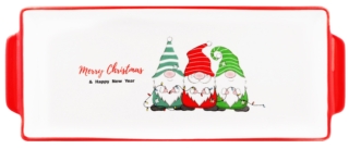 Блюдо Ardesto Christmas Gnomes, 30х12см, порцеляна, прямокутна