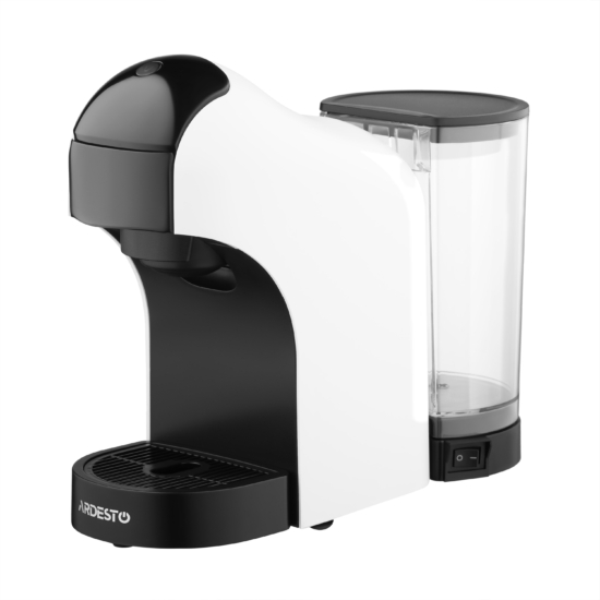 Кавоварка Ardesto капсульна, 0.9л,  капсули Nespresso, Nescafe Dolce Gusto, мелена кава, сенсорне керування, білий