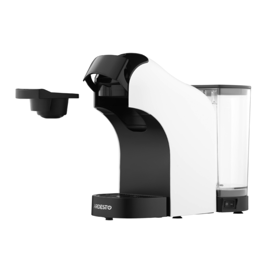Кавоварка Ardesto капсульна, 0.9л,  капсули Nespresso, Nescafe Dolce Gusto, мелена кава, сенсорне керування, білий