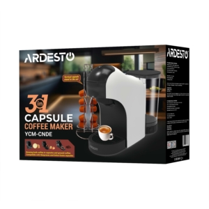 Кавоварка Ardesto капсульна, 0.9л,  капсули Nespresso, Nescafe Dolce Gusto, мелена кава, сенсорне керування, білий